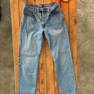 VINTAGE Tommy Hilfiger Jeans. High Waisted and Wide Leg. Tag shows size 8